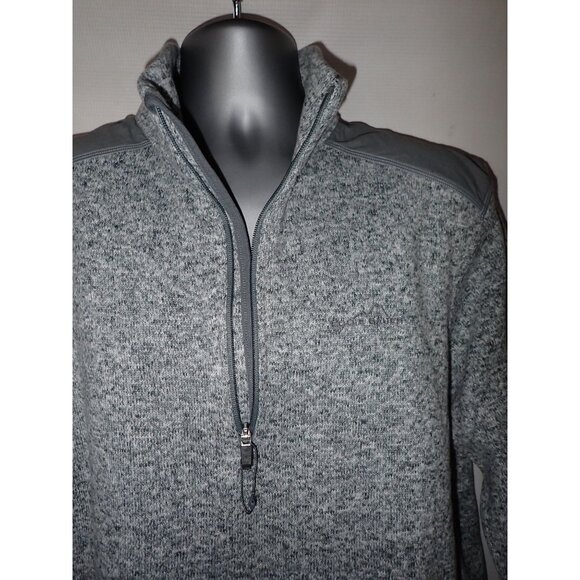 Eddie Bauer 1/4 Zip Fleece Sweater Pullover‎ Sweatshirt Gray Mens L Outdoor - Picture 6 of 9
